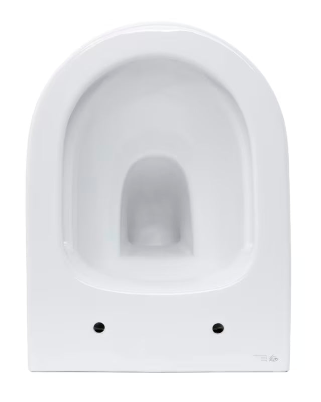 Bílé závěsné WC SAT Infinitio se skrytým uchycením a sedátkem se SoftClose.