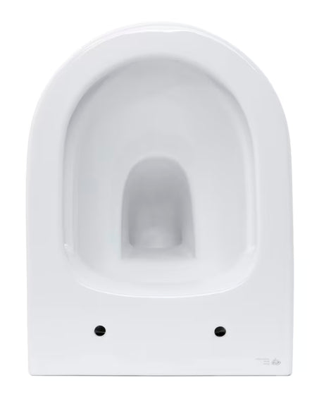 Bílé závěsné WC SAT Infinitio se skrytým uchycením a sedátkem se SoftClose.