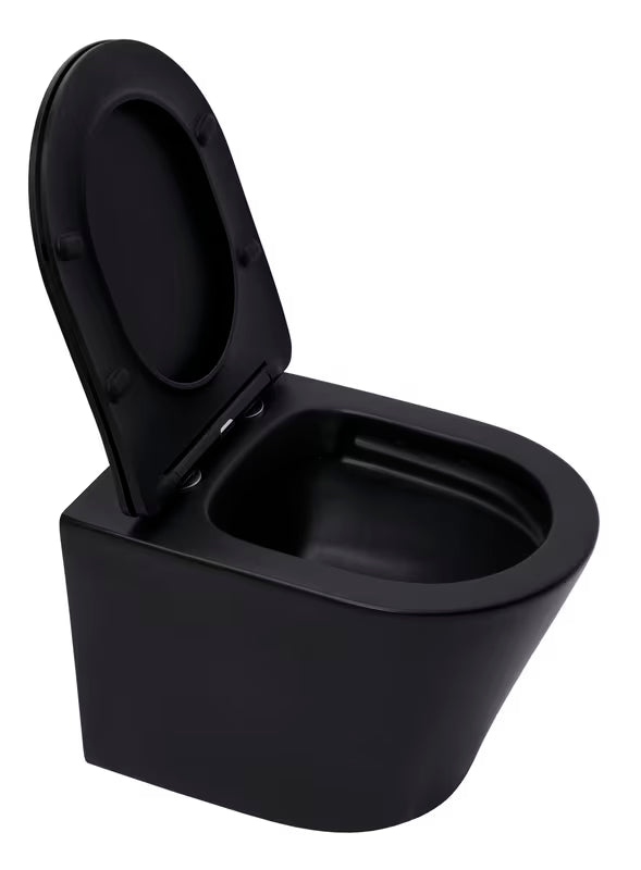 Závěsné WC SAT Infinitio v černo-matném provedení se sedátkem SoftClose a skrytým uchycením