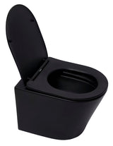 Závěsné WC SAT Infinitio v černo-matném provedení se sedátkem SoftClose a skrytým uchycením
