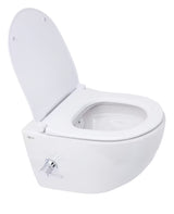 Závěsné WC SAT Infinitio s integrovaným bidetem, bezokrajovým Rim-Ex a sedátkem SoftClose v bílé barvě