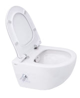 Závěsné WC SAT Infinitio s integrovaným bidetem, bezokrajovým Rim-Ex a sedátkem SoftClose v bílé barvě