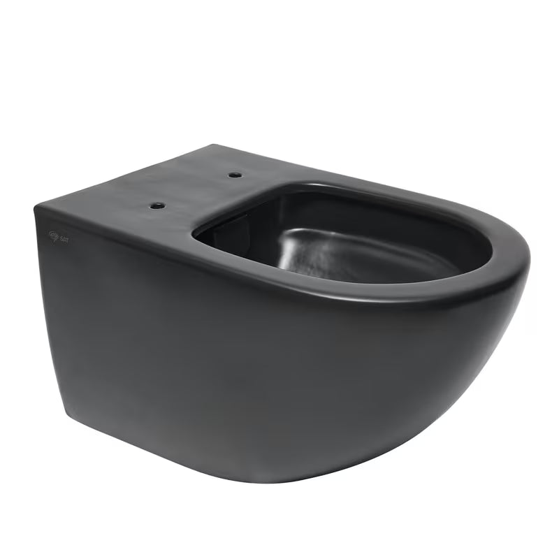 Závěsné WC SAT Infinitio v černém matu s bezokrajovým splachováním Rim-Ex a sedátkem SoftClose