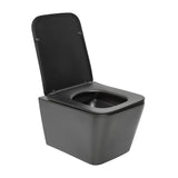 Černo-matné závěsné WC SAT Infinitio v hranatém designu se sedátkem SoftClose a skrytým uchycením.