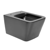 Černo-matné závěsné WC SAT Infinitio v hranatém designu se sedátkem SoftClose a skrytým uchycením.