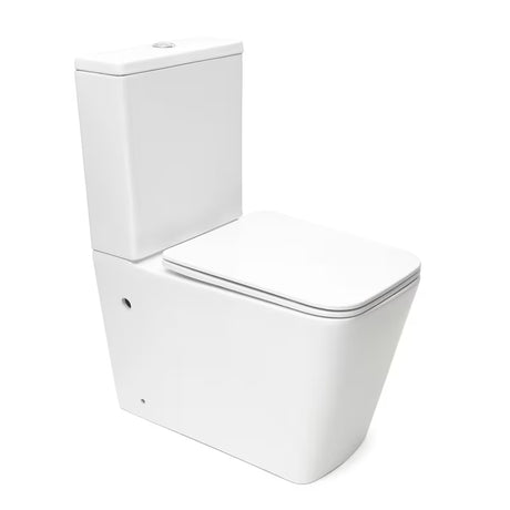 Bílé volně stojící WC kombi SAT Infinitio bez splachovacího okruhu se sedátkem a úsporným DualFlush splachováním
