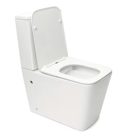 Bílé volně stojící WC kombi SAT Infinitio bez splachovacího okruhu se sedátkem a úsporným DualFlush splachováním