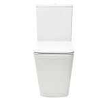 Bílé volně stojící WC kombi SAT Infinitio bez splachovacího okruhu se sedátkem a úsporným DualFlush splachováním