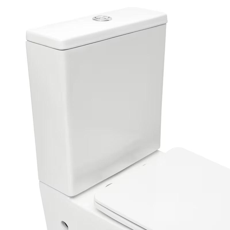Bílé volně stojící WC kombi SAT Infinitio bez splachovacího okruhu se sedátkem a úsporným DualFlush splachováním