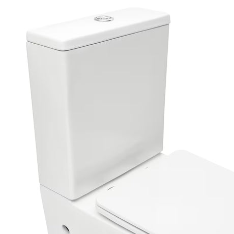 Bílé volně stojící WC kombi SAT Infinitio bez splachovacího okruhu se sedátkem a úsporným DualFlush splachováním