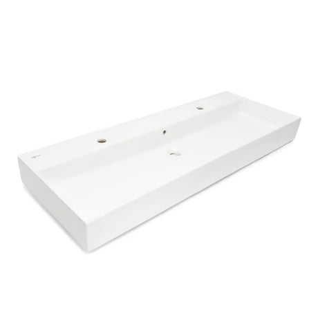 Bílé keramické umyvadlo SAT Infinitio 121,4x46,9 cm s přepadem