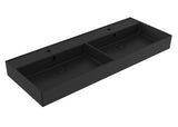 SAT Infinitio keramické dvojumyvadlo 120,4 x 46,5 cm v černo-matném provedení s přepadem