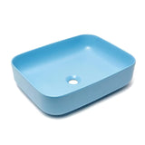 SAT Infinitio keramické umyvadlo na desku bez přepadu 50x39 cm v matně modré barvě