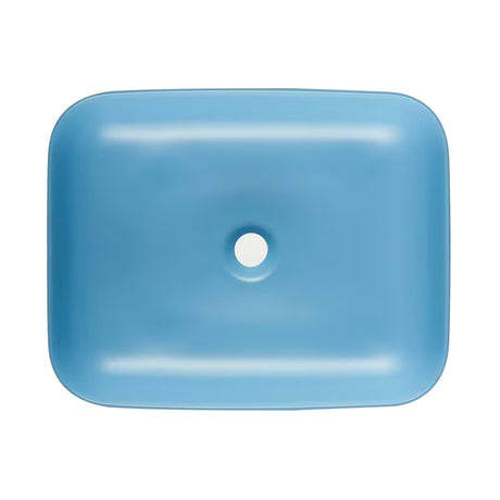 SAT Infinitio keramické umyvadlo na desku bez přepadu 50x39 cm v matně modré barvě
