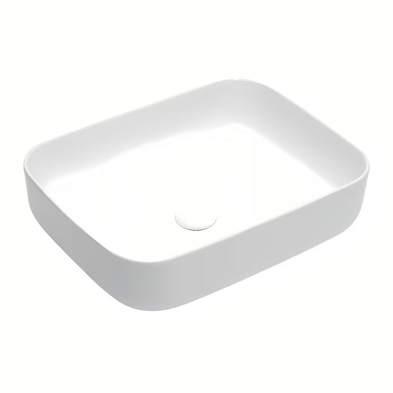 Matné bílé tenkostěnné umyvadlo na desku SAT Infinitio 50x39 cm bez přepadu