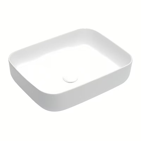 Matné bílé tenkostěnné umyvadlo na desku SAT Infinitio 50x39 cm bez přepadu