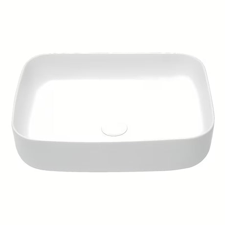 Matné bílé tenkostěnné umyvadlo na desku SAT Infinitio 50x39 cm bez přepadu