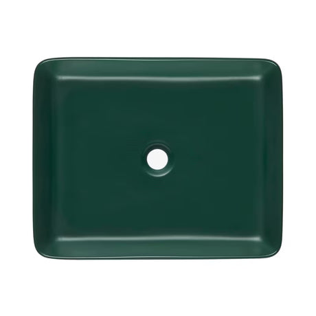 SAT Infinitio keramické umyvadlo na desku 50x40 cm v tmavě zelené matné barvě bez přepadu.