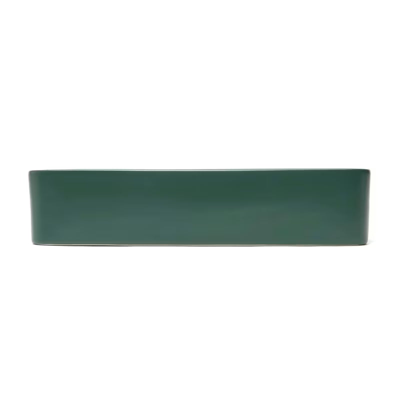 SAT Infinitio keramické umyvadlo na desku 50x40 cm v tmavě zelené matné barvě bez přepadu.