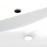 Bílé keramické oválné umyvadlo na desku SAT Infinitio 60 x 40 cm bez přepadu s otvorem pro baterii
