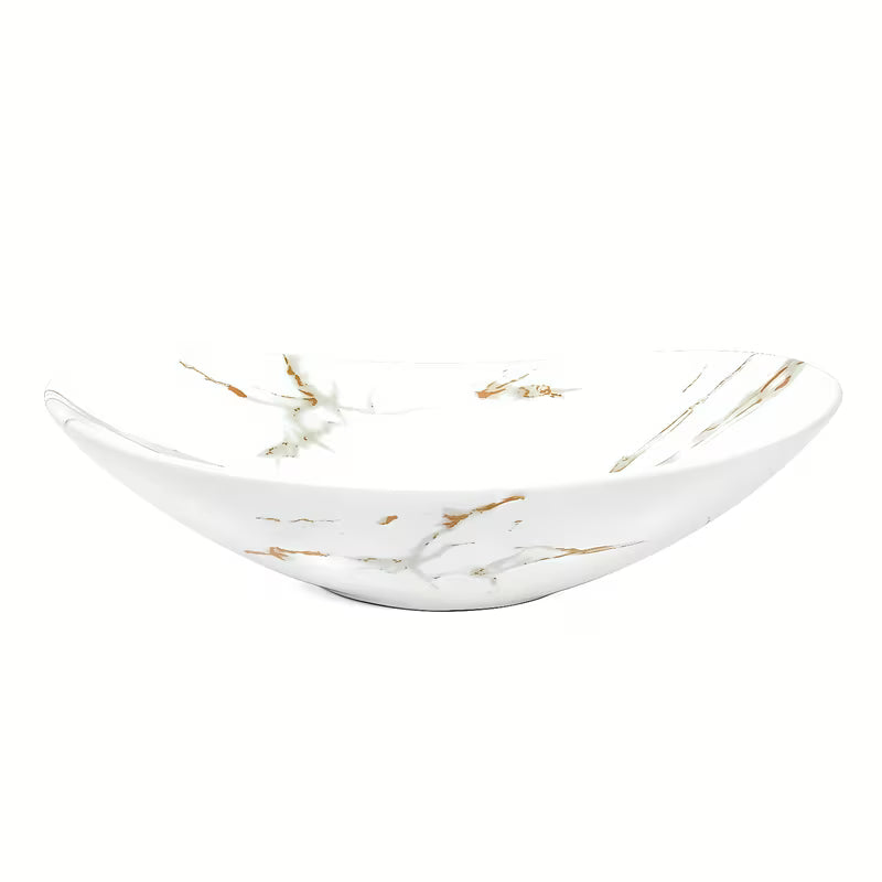 SAT Infinitio umyvadlo na desku bez přepadu v bílé matné s imitací mramoru 61,5x36 cm