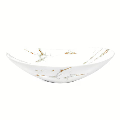 SAT Infinitio umyvadlo na desku bez přepadu v bílé matné s imitací mramoru 61,5x36 cm