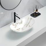 SAT Infinitio umyvadlo na desku bez přepadu v bílé matné s imitací mramoru 61,5x36 cm