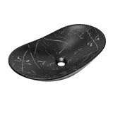 Umyvadlo na desku SAT Infinitio bez přepadu v černém matném mramorovém dekoru 61,5x36 cm