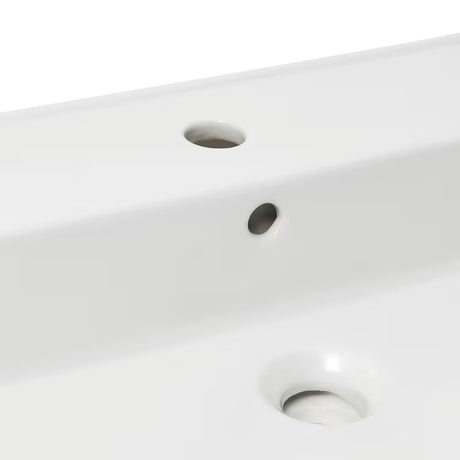 Bílé keramické umyvadlo SAT Infinitio 80,5x46,5 cm s přepadem a hranatým designem
