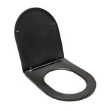 Černo-matné WC sedátko SAT Infinitio se SoftClose a EasyLock v zaobleném designu.