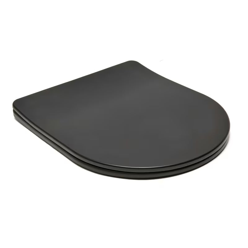 Černo-matné WC sedátko SAT Infinitio se SoftClose a EasyLock v zaobleném designu.