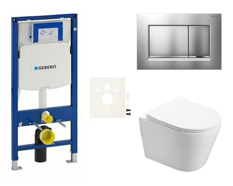 Závěsný WC set SAT Infinitio s modulem Geberit Duofix, podomítkovou nádržkou a tlačítkem Sigma30