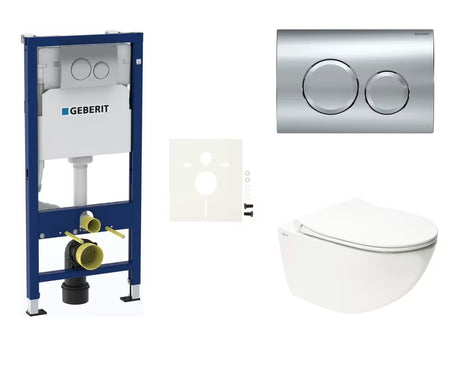 Závěsný WC set SAT Infinitio s bezokrajovou mísou, sedátkem SoftClose a modulem Geberit Duofix