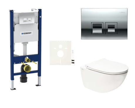 Závěsný WC set SAT Infinitio s modulem Geberit Duofix, mísou Rimless a sedátkem SoftClose