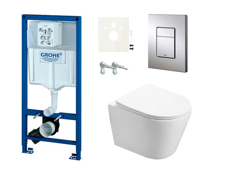 Závěsný WC set SAT Infinitio s podomítkovou nádržkou Grohe Rapid SL a ovládacím tlačítkem