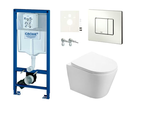 Závěsný WC set SAT Infinitio s podomítkovým modulem Grohe Rapid SL a ovládacím tlačítkem