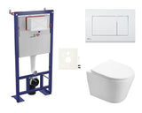 Závěsný WC set SAT Infinitio s podomítkovým modulem, bílým tlačítkem a sedátkem SoftClose