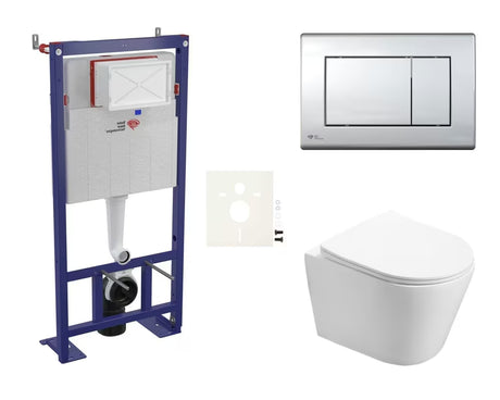 Závěsný WC set SAT Infinitio s podomítkovým modulem, ovládacím tlačítkem a sedátkem se SoftClose
