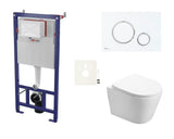 Závěsný WC set SAT Infinitio s podomítkovým modulem, ovládacím tlačítkem a sedátkem se SoftClose