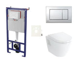 Závěsný WC set VitrA Integra se skrytou nádržkou SAT pro moderní koupelnu a snadnou údržbu.