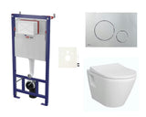 Viseći WC set vitra Integra sa skrivenim vodokotlićem i tipkom za ispiranje u mat krom izvedbi