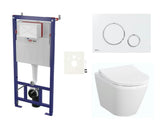 Viseči WC set vitra Integra z montažnim modulom, splakovalnikom, duroplastno WC-desko mehko Zapiranje Soft Close in belim tipkalom