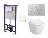 Viseči WC set vitra Integra z instalacijskim modulom, splakovalnikom SAT in WC-desko mehko Zapiranje Soft Close v beli barvi.