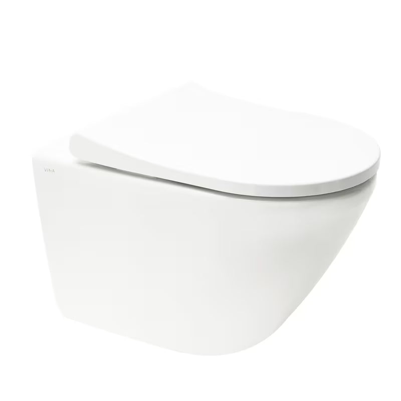 Viseči WC set vitra Integra z instalacijskim modulom, splakovalnikom SAT in WC-desko mehko Zapiranje Soft Close v beli barvi.