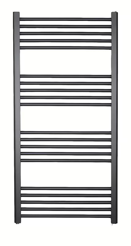 Kombinovaný radiátor SAT KD 120x45 cm v černé matné barvě pro koupelnu