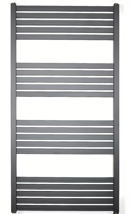 Kombinovaný radiátor SAT Kh 120x60 cm v černé matné barvě s krajovým připojením.