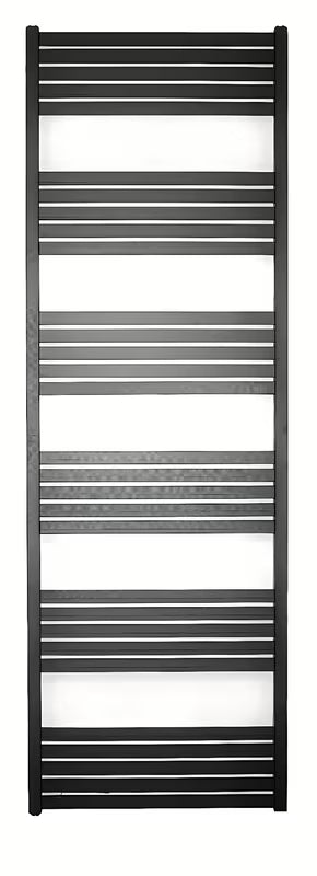 Kombinovaný radiátor SAT Kh 180x60 cm v černé matné barvě s krajovým připojením na rozteč.