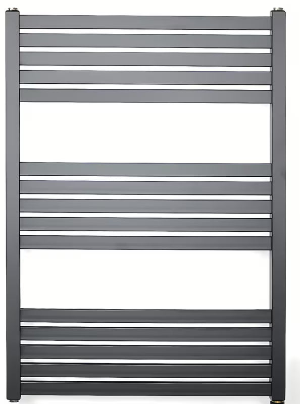 Kombinovaný radiátor SAT Kh 60x80 cm v černé matné barvě s krajovým připojením na rozteč.