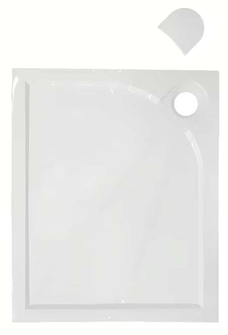 Bílá obdélníková sprchová vanička SAT Limcc 100x90 cm z litého mramoru s nízkou výškou 3 cm