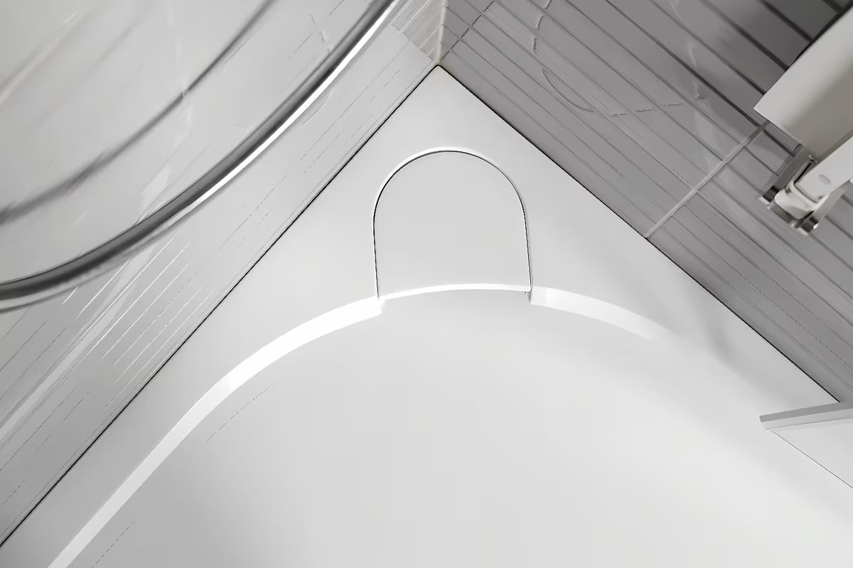 Bílá obdélníková sprchová vanička SAT Limcc 100x90 cm z litého mramoru s nízkou výškou 3 cm